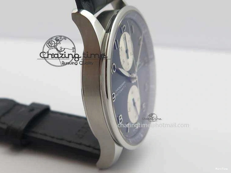 MIROTIME 0512 Modern Portuguese IW371404 ZF V3 1:1 Best Edition SS Black Dial On Black Leather Strap A 7267